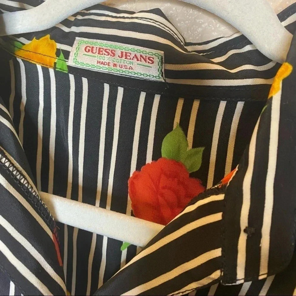 *SALE* Guess Vintage Striped Floral Shirt - Picture 5 of 7